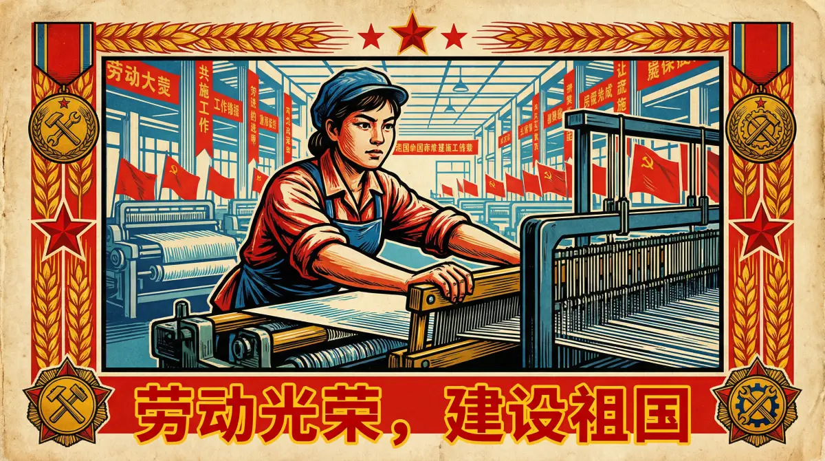 纺织女工宣传画 - 51吃瓜 巾帼劳模